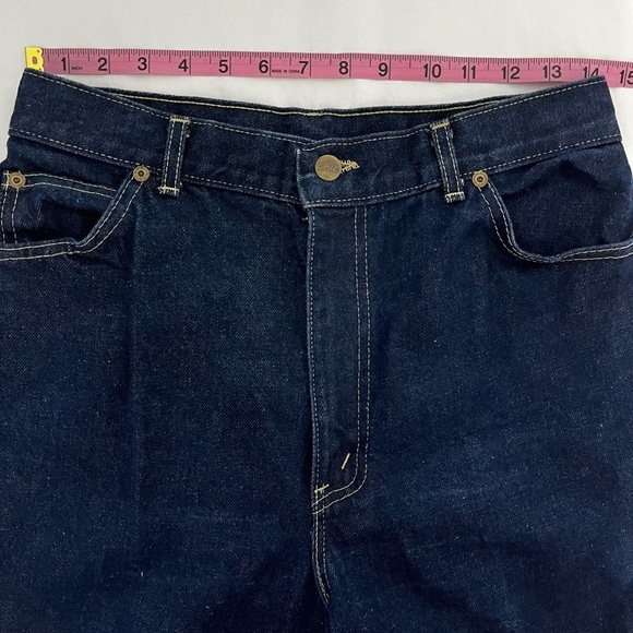 Womens Vintage CHIC Dark Blue High Rise Mom Denim Jeans Sz 14 - Picture 7 of 9